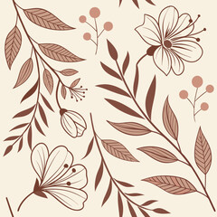 Floral botanical seamless pattern background vector illustration for fabric wallpaper and decoration