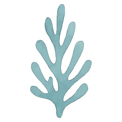 Obraz premium Watercolor Blue Coral Illustration for Underwater Art