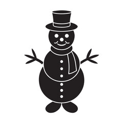 Snowman silhouette icon