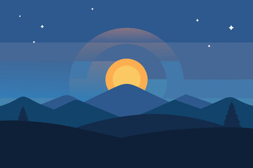Obraz premium First Light Over Quiet Landscape