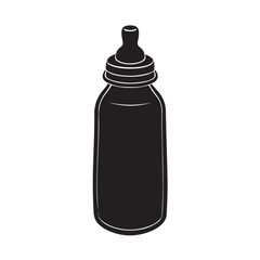 Baby Feeding Bottle Silhouette Icon Vector
