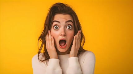 一人で驚きと衝撃を表現する美しい女性五Generative AI