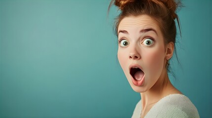 一人で驚きと衝撃を表現する美しい女性八Generative AI