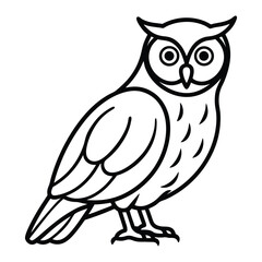 Stylized black and white owl illustration