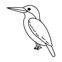 Simple line drawing of a kingfisher bird