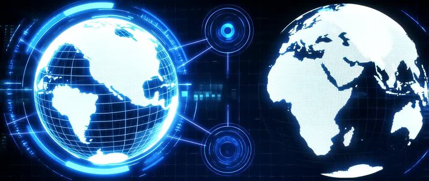 Futuristic digital earth globe image