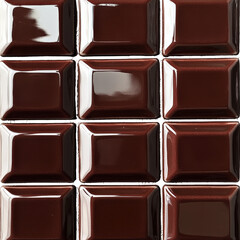 Glossy dark brown ceramic wall tiles isolated on transparent background