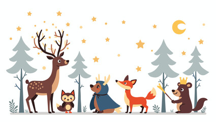 Fototapeta premium Colorful flat vector cartoon animal silhouettes collection – cute wild, domestic, aquatic, jungle, fantasy, and forest animals in minimalist kid-friendly style on white background