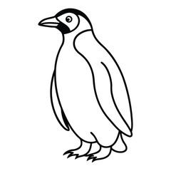 Naklejka premium Simple line drawing of a penguin standing