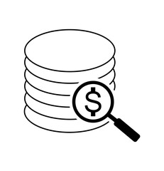 magnifying glass with dollar sign