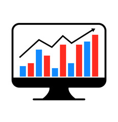 business graph on laptop