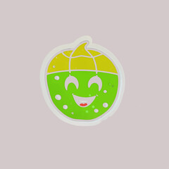 vector illustration of a green apple
