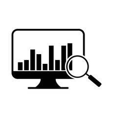 magnifying glass and business graph