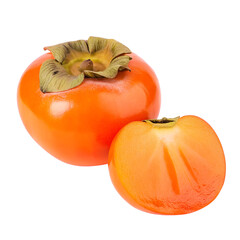ripe persimmons on transparent