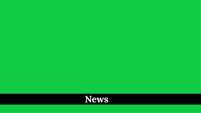 Scrolling News Ticker Animation on Black Bar | White Text on Green Screen for News Editing | Pro Video Element