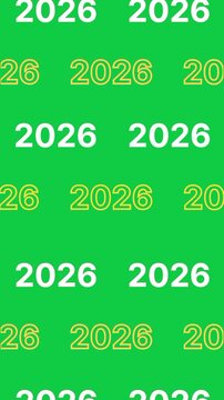 Animated 2026 Text in Green Screen, New Year Countdown Template, 4K Motion Graphics