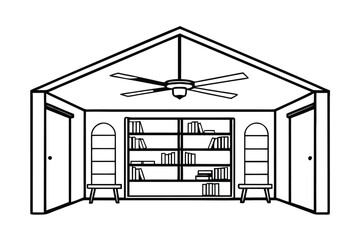 High Ceiling Living Room With Ceiling Fan