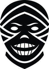 scary mummy mask vector icon.