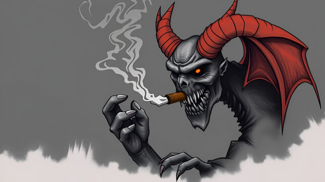 demon smoking cigar
