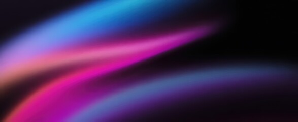 Abstract gradient background with blurred neon lights in blue, pink and purple