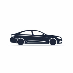 Fototapeta premium Sleek modern sports car silhouette in profile, showcasing dynamic lines and elegant design perfect for automotive advertising and branding projects.