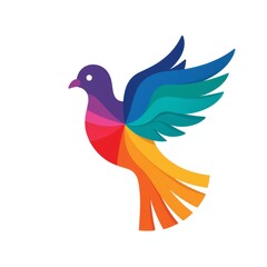 Obraz premium Colorful abstract bird illustration with vibrant wings in flight 