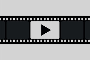 Obraz premium Classic film strip with play button icon