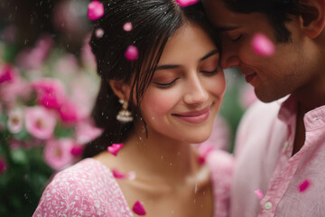 Indian couple giving romantic pose