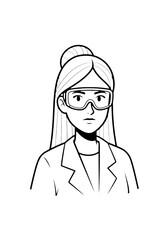 Elegant line art of a businesswoman wearing a jacket perfect for professional branding projects