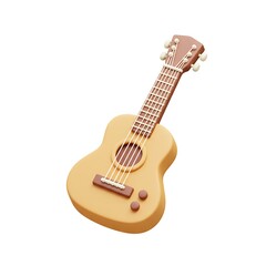 Obraz premium 3D Beige Acoustic Toy Guitar