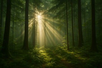 Obraz premium morning in the forest