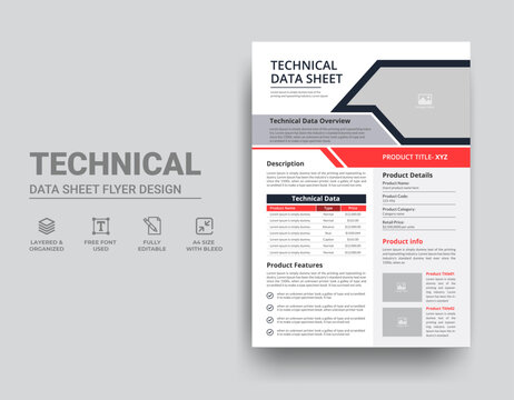 Technical Data Sheet Flyer Template Design	