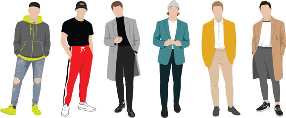 Modern women’s workwear fashion illustration – stylish office outfits in vector flat design featuring blazers, skirts, and smart separates