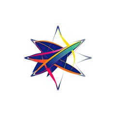 Abstract multi-faceted star logo with vibrant, overlapping colors. Suitable for technology, creative agencies, consulting, or any business aiming for innovation and excellence.