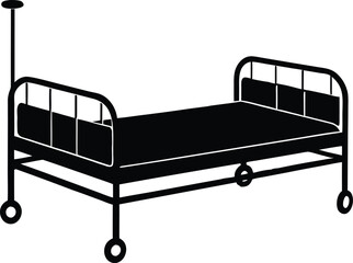 hospital bed  black silhouette vector,perfect for hospital bed illustration