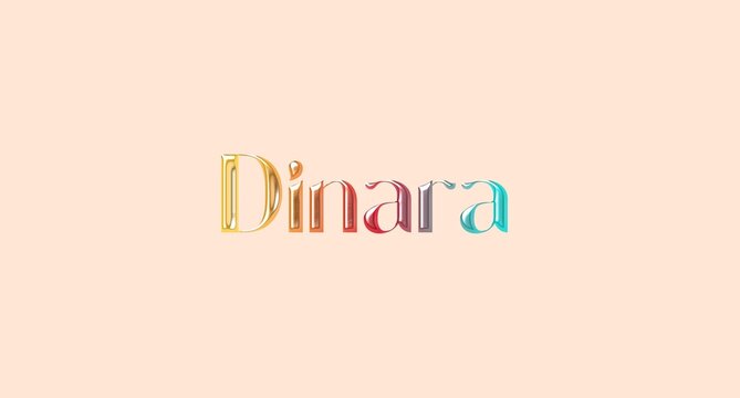 Dinara name isolated. Dinara graffiti. Dinara typography. Dinara graphic bold name. World's famous countries and cities' names illustration. Graphic vector design in jpg format.	

