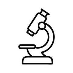 Laboratory microscope outline symbol on a plain background.
