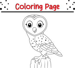 Owl outline coloring book page 