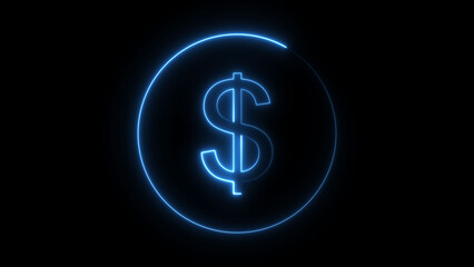 Abstract neon Dollar icon conceptual business illustration background. and creating a stunning 4k illustration.