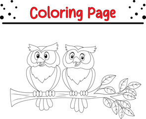 Owl outline coloring book page 