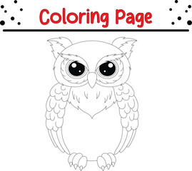 Owl outline coloring book page 