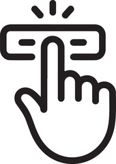 Obraz premium Hand Finger Pressing Button With Rays click