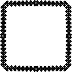 Vintage Ornamental Frame – Elegant Black Vector Border, PNG, 300 DPI 