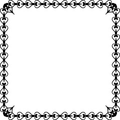 Vintage Ornamental Frame – Elegant Black Vector Border, PNG, 300 DPI 