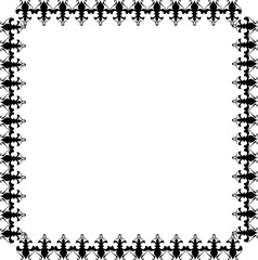 Vintage Ornamental Frame – Elegant Black Vector Border, PNG, 300 DPI 
