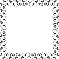 Vintage Ornamental Frame – Elegant Black Vector Border, PNG, 300 DPI 