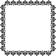 Vintage Ornamental Frame – Elegant Black Vector Border, PNG, 300 DPI 