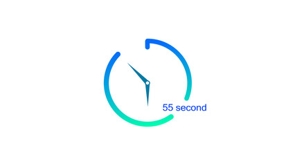 55 Second timer clock icon illustration. modern design illustration 4k illustration. and creating a stunning illustration.