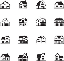 Various residential houses with different architectural styles home building