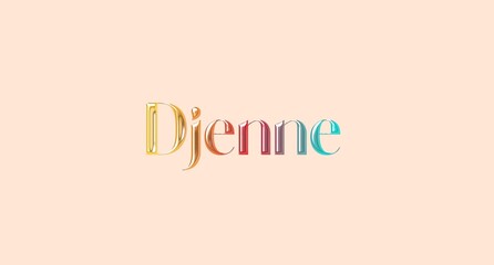 Djenne name isolated. Djenne graffiti. Djenne typography. Djenne graphic bold name. World's famous countries and cities' names illustration. Graphic vector design in jpg format.	
